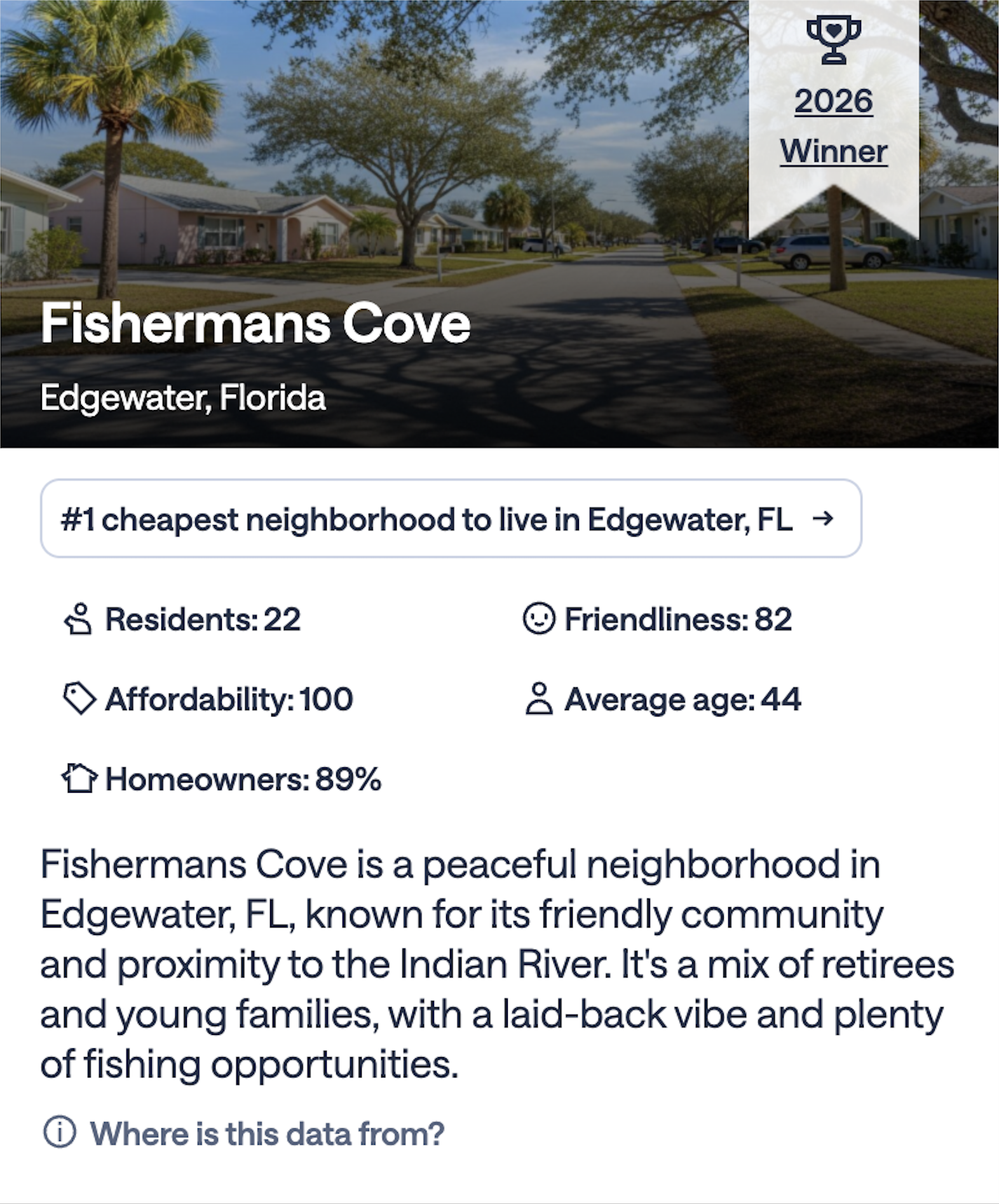 Mobile screenshot of the Engagement Ribbon badge on a Nextdoor city page