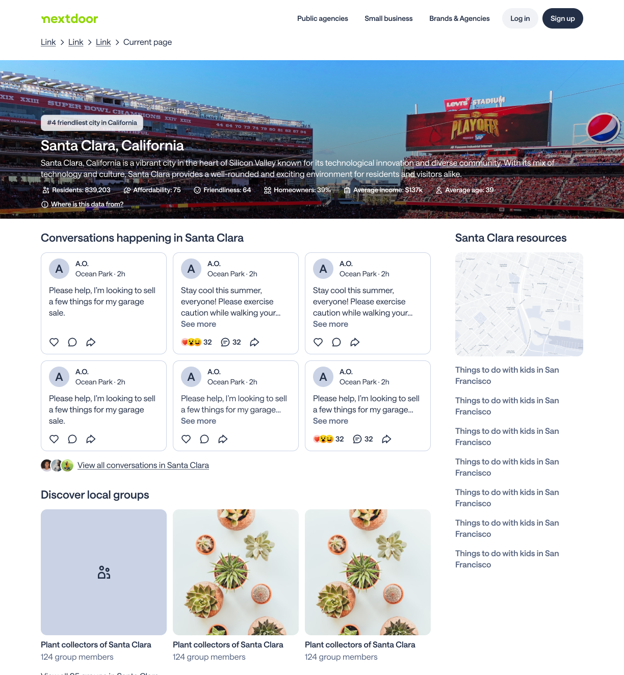 SEO landing page before the weather alert banner